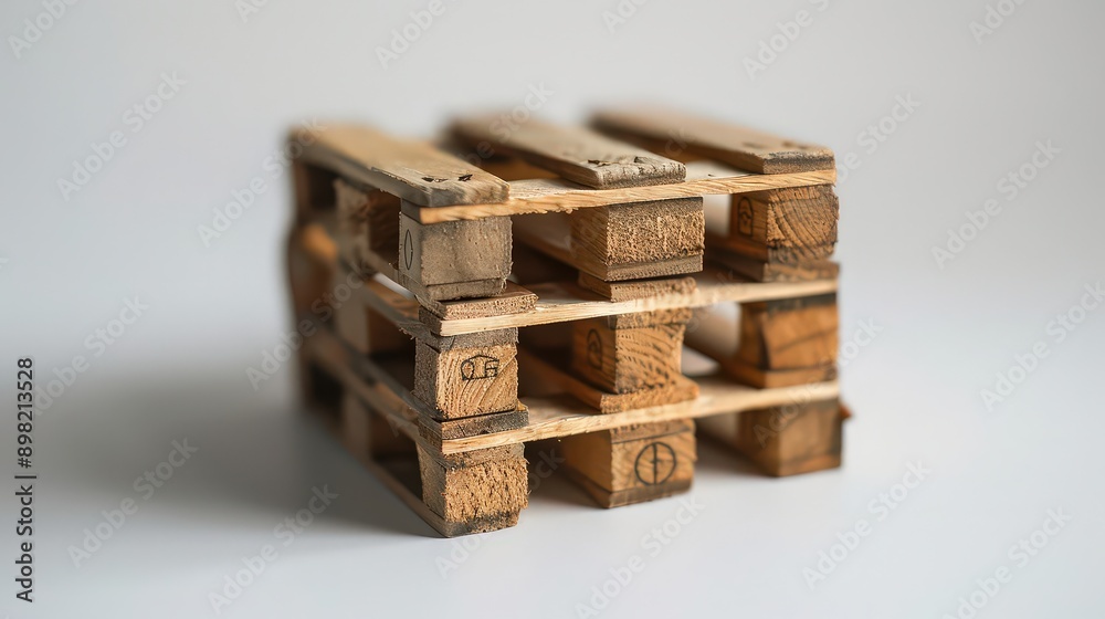 miniature stack of wooden pallets, intricately detailed and arranged, highlighting craftsmanship and industrial design. miniature stack of wooden pallets, intricately detailed and arranged, highlighting craftsmanship and industrial design.