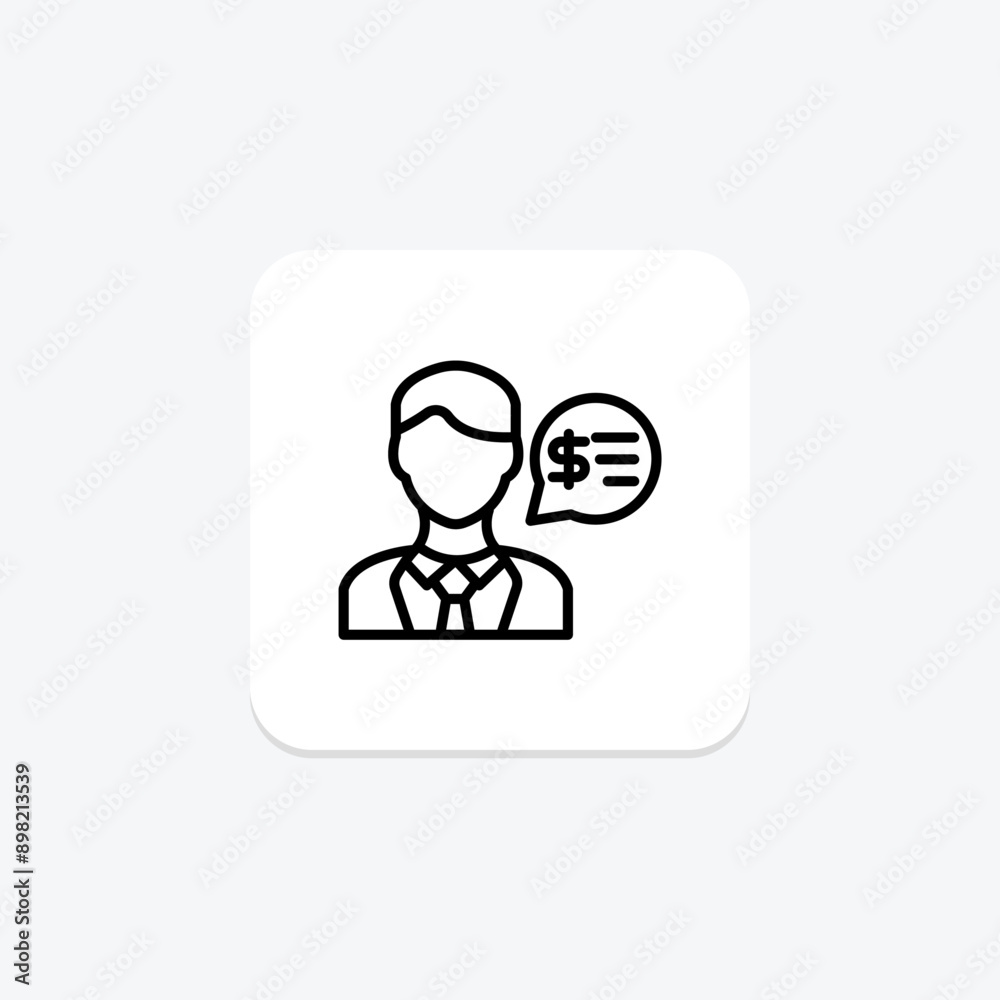 Financial Advisor line icon , vector, pixel perfect, illustrator file Financial Advisor line icon , vector, pixel perfect, illustrator file