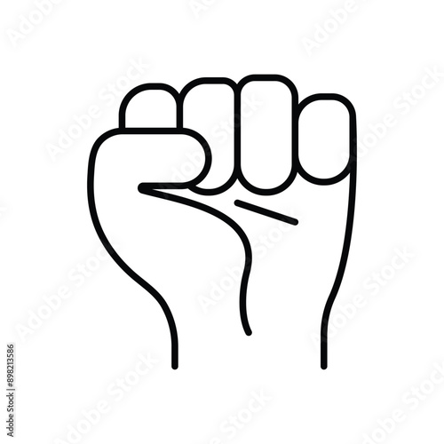 Empower line icon. Empowerment strength sign. Protest fist symbol. Quality design element. Linear style empower icon vector