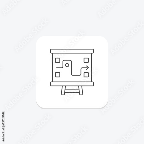 Strategic Plan thinline icon , vector, pixel perfect, illustrator file