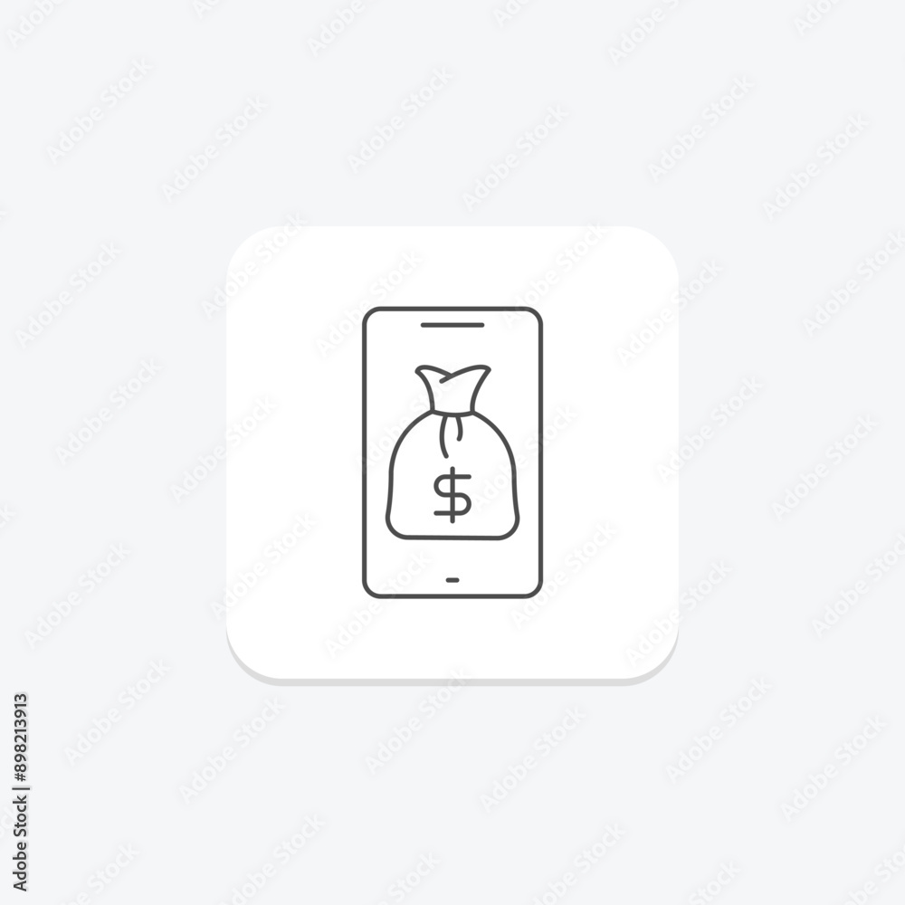 Online Transaction thinline icon , vector, pixel perfect, illustrator file