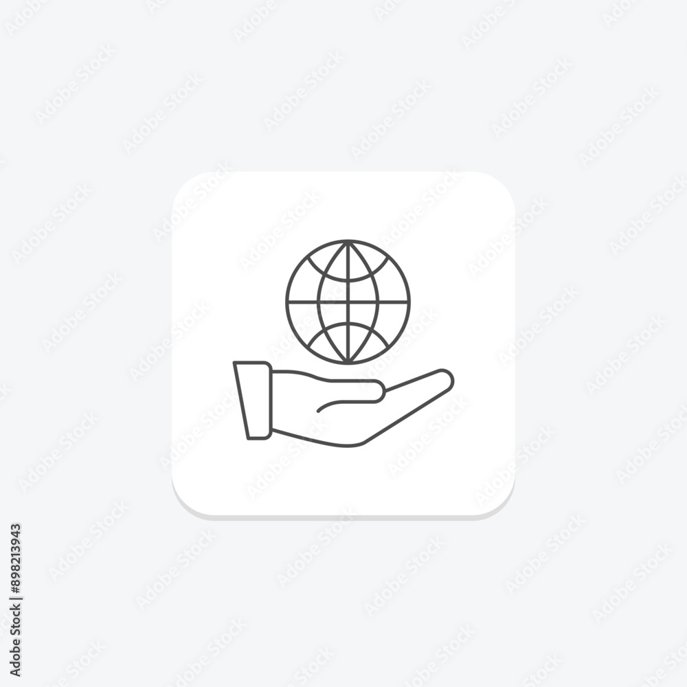 Global Services thinline icon , vector, pixel perfect, illustrator file Global Services thinline icon , vector, pixel perfect, illustrator file
