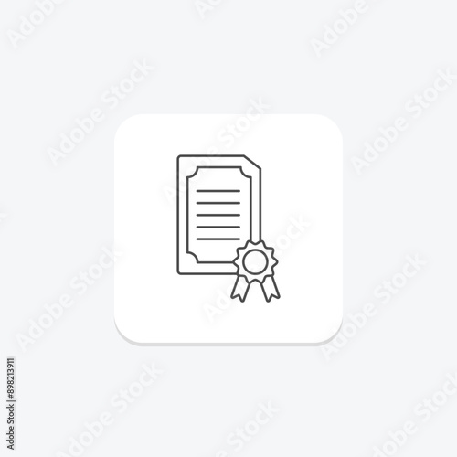 Certificate thinline icon , vector, pixel perfect, illustrator file