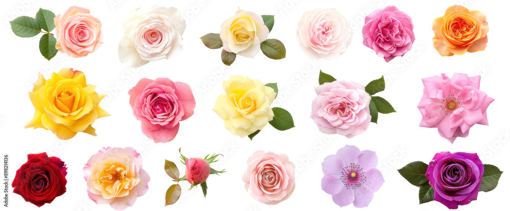Fototapeta premium Rose flowers isolated on transparent