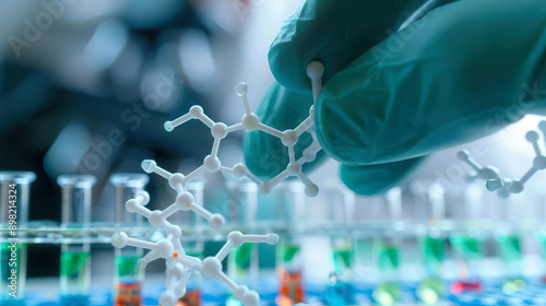 Lab technician assembling synthetic DNA sequences, synthetic biology, genetic assembly