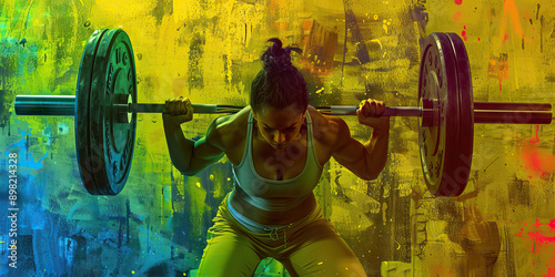 Focused Flexer: A female weightlifter concentrating on her form during a deadlift.