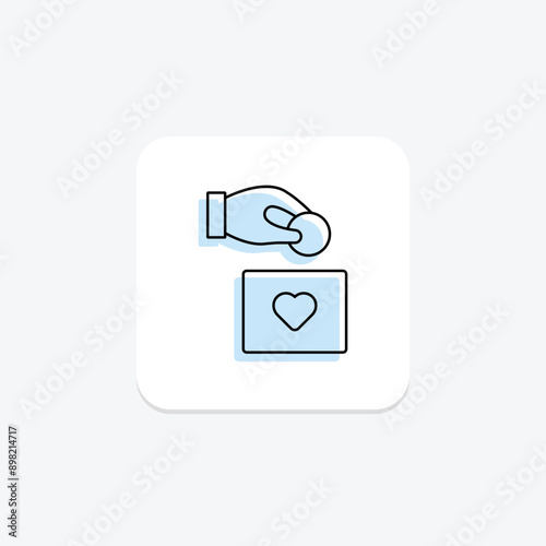 Generosity color shadow thinline icon , vector, pixel perfect, illustrator file