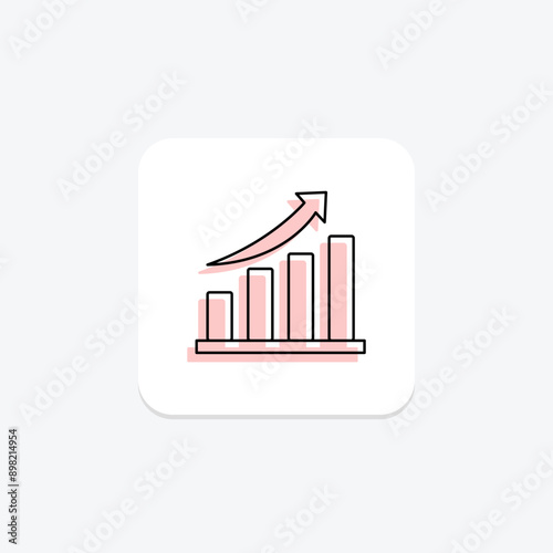 Growth color shadow thinline icon , vector, pixel perfect, illustrator file