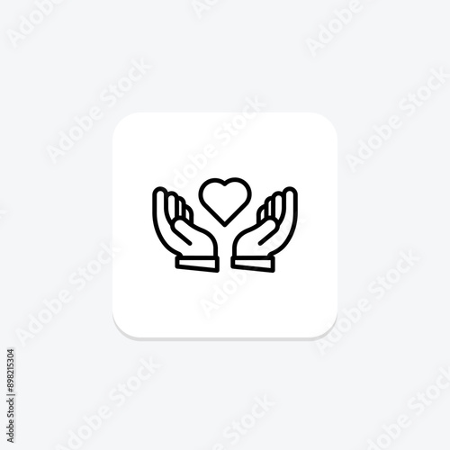 Gratitude line icon , vector, pixel perfect, illustrator file