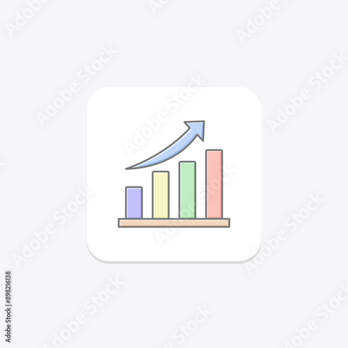 Growth lineal color icon , vector, pixel perfect, illustrator file
