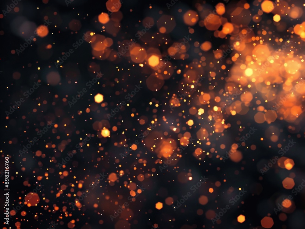 Fototapeta premium Orange Lights on Black Background