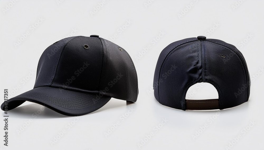 Complete View: Black Baseball Cap Mockup - All Angles Covered Complete View: Black Baseball Cap Mockup - All Angles Covered