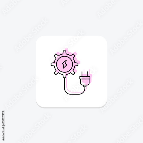 Energy Consumption color shadow thinline icon , vector, pixel perfect, illustrator file