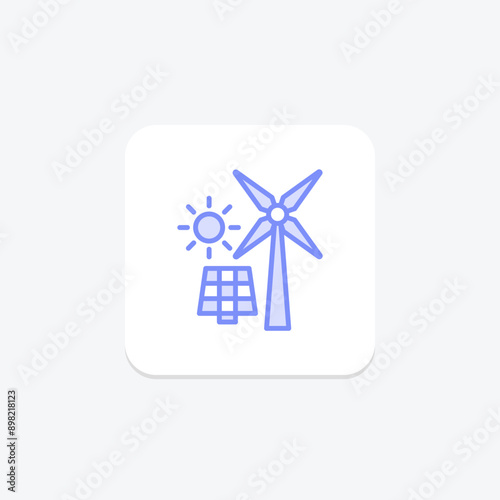 Renewable Energy duotone line icon , vector, pixel perfect, illustrator file