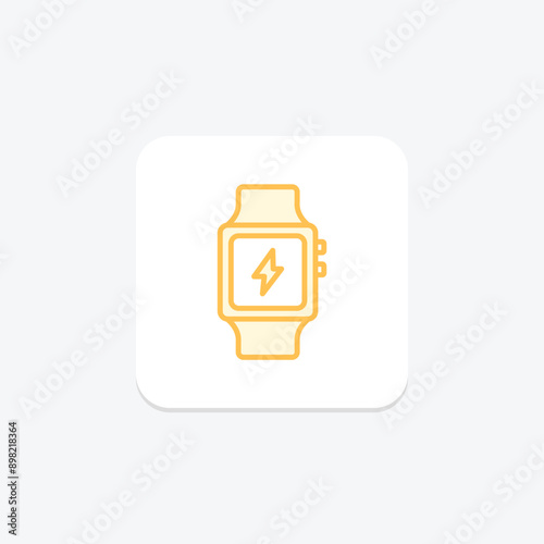 Energy Smart Watch duotone line icon , vector, pixel perfect, illustrator file