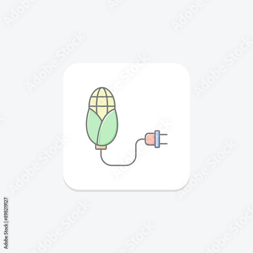 Biomass Energy lineal color icon , vector, pixel perfect, illustrator file