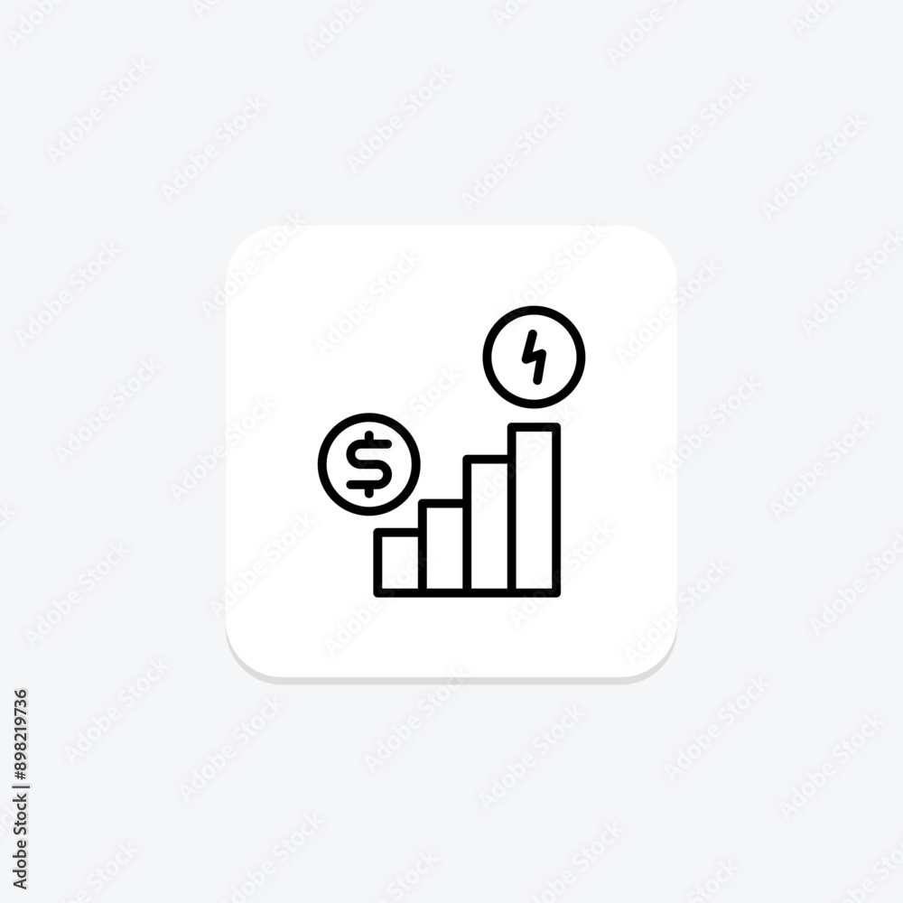 Energy Economics line icon , vector, pixel perfect, illustrator file Energy Economics line icon , vector, pixel perfect, illustrator file