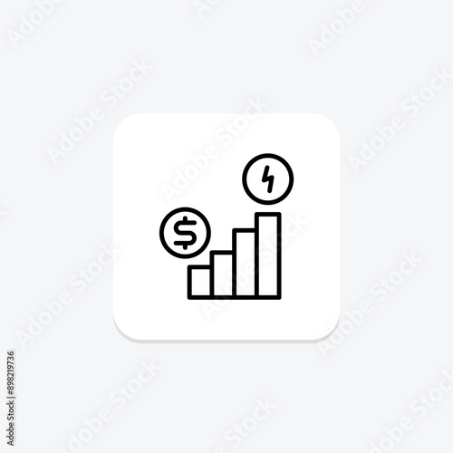Energy Economics line icon , vector, pixel perfect, illustrator file