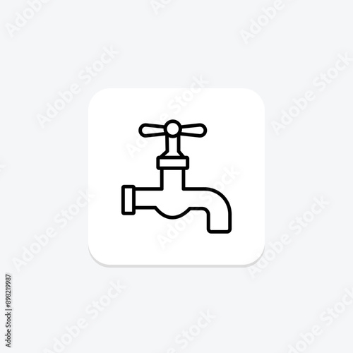 Energy Water Tap line icon , vector, pixel perfect, illustrator file