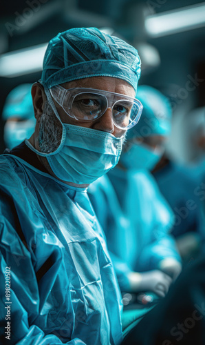 Professional studio photo of a surgeon in a medical suit