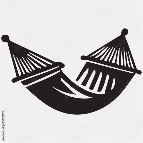 Relax hammock silhouette vector illustration on a white background