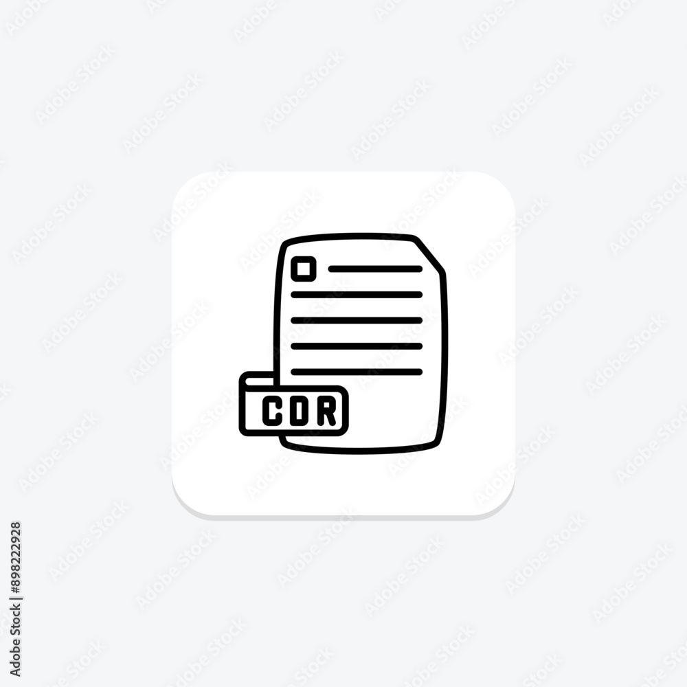 CDR File line icon , vector, pixel perfect, illustrator file CDR File line icon , vector, pixel perfect, illustrator file