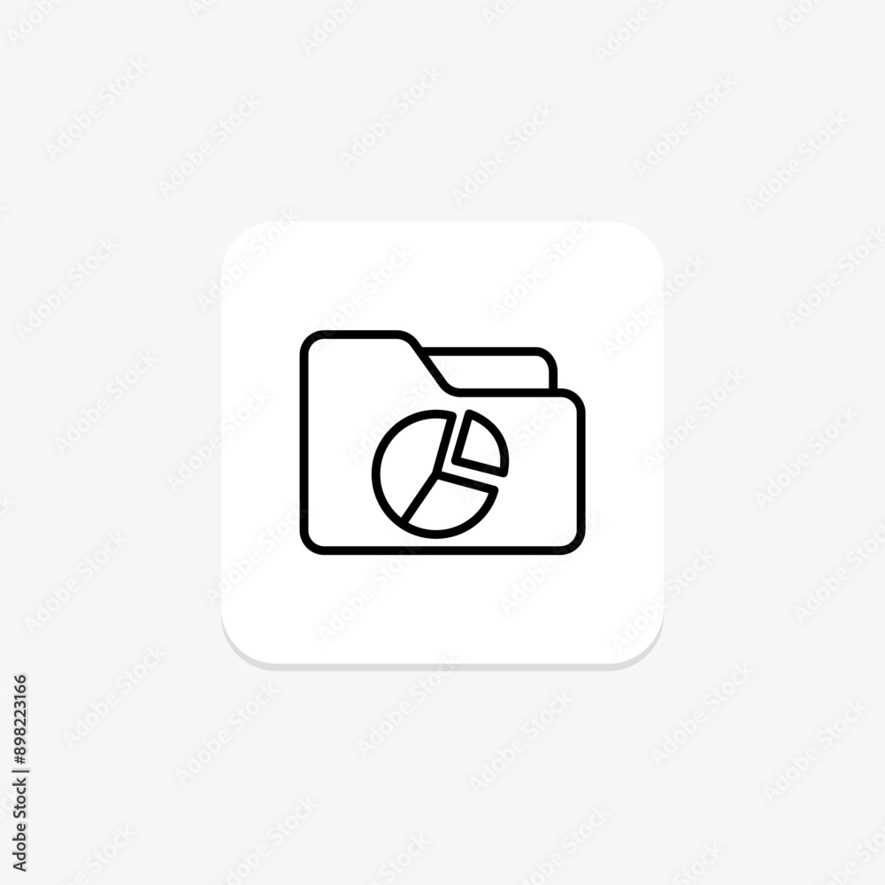 Pie Chart Folder line icon , vector, pixel perfect, illustrator file Pie Chart Folder line icon , vector, pixel perfect, illustrator file