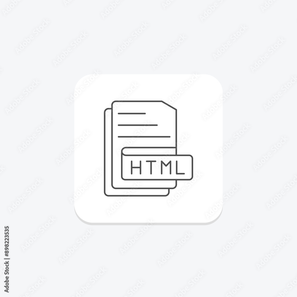 HTML File thinline icon , vector, pixel perfect, illustrator file HTML File thinline icon , vector, pixel perfect, illustrator file