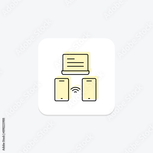 Wireless Connection color shadow thinline icon , vector, pixel perfect, illustrator file