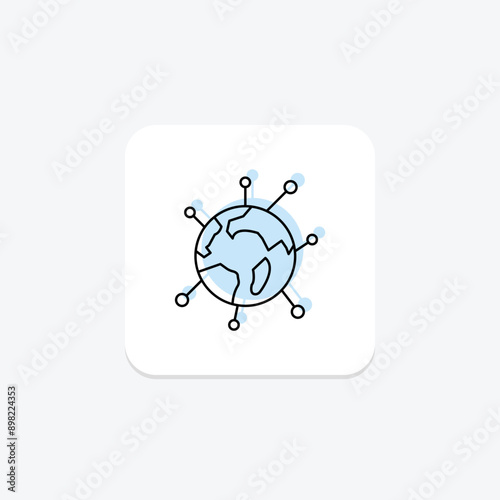 International network color shadow thinline icon , vector, pixel perfect, illustrator file
