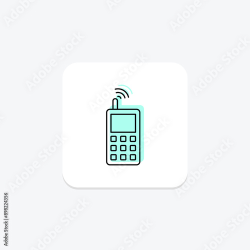 Cordless phone color shadow thinline icon , vector, pixel perfect, illustrator file