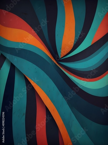 Wallpaper Mural Sfondo astratto a strisce colorate, motivo a linee grafiche, blu retrò. Texture astratta, sfondo colorato, arte vintage luminosa, elemento moderno, onda, neon, forma, palette, curva, carta. Torontodigital.ca