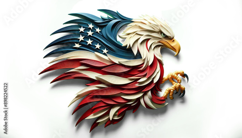 Wallpaper Mural Bald eagle american flag Torontodigital.ca