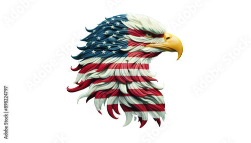 Bald eagle american flag