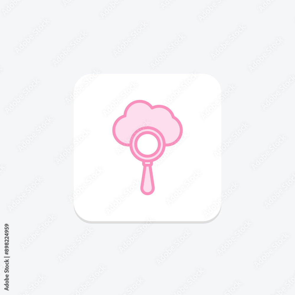 Cloud Search duotone line icon , vector, pixel perfect, illustrator file Cloud Search duotone line icon , vector, pixel perfect, illustrator file