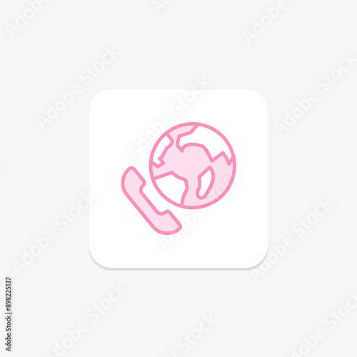 International Call duotone line icon , vector, pixel perfect, illustrator file