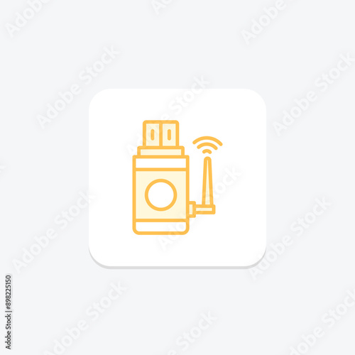 Wifi USB Adapter duotone line icon , vector, pixel perfect, illustrator file