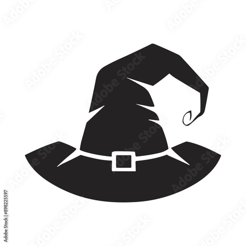 Spooky Witch Hat Silhouette Vector - Gothic Holiday Illustration