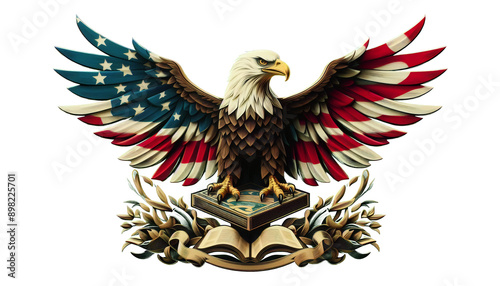 Bald eagle american flag