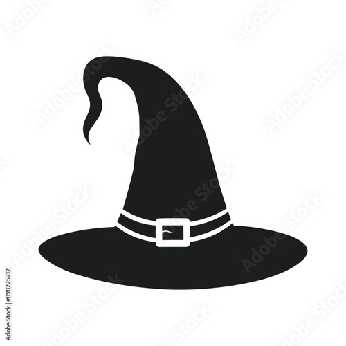 Pointed Witch Hat Silhouette - Perfect for Magical Halloween Art