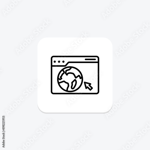 Internet browsing line icon , vector, pixel perfect, illustrator file