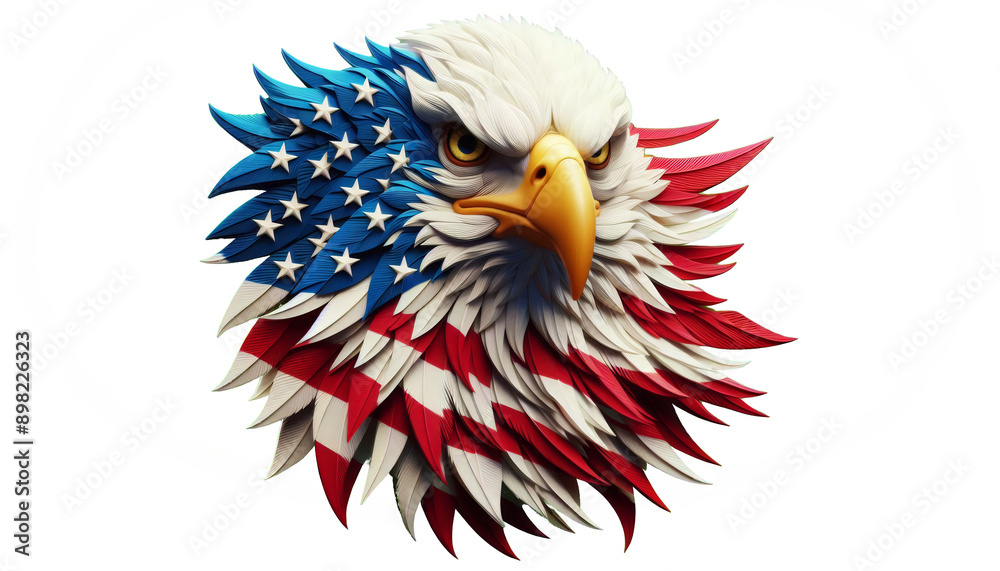 Obraz premium Bald eagle american flag