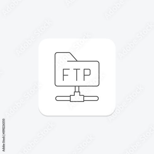 Ftp Connection thinline icon , vector, pixel perfect, illustrator file