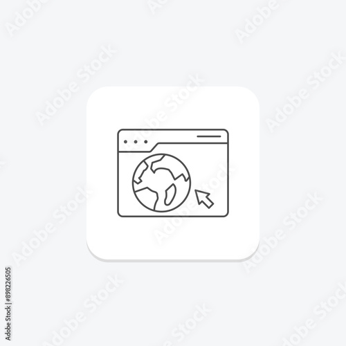 Internet browsing thinline icon , vector, pixel perfect, illustrator file