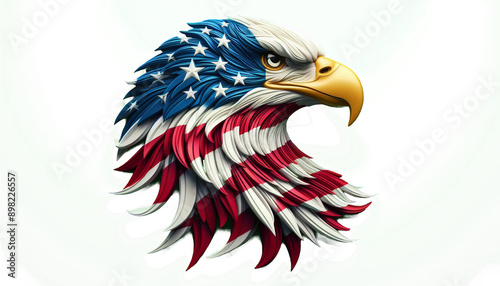 Bald eagle american flag