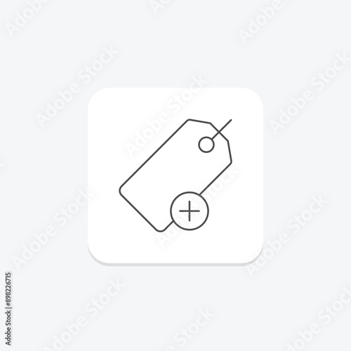 Add  tag thinline icon , vector, pixel perfect, illustrator file