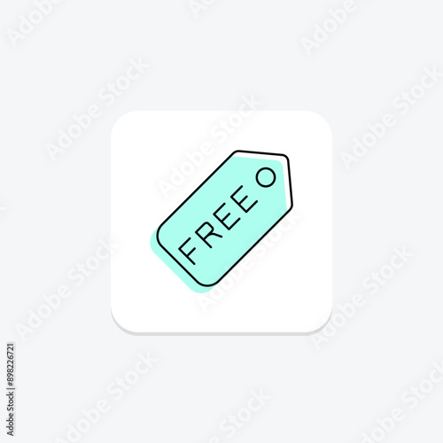 Free Label color shadow thinline icon , vector, pixel perfect, illustrator file