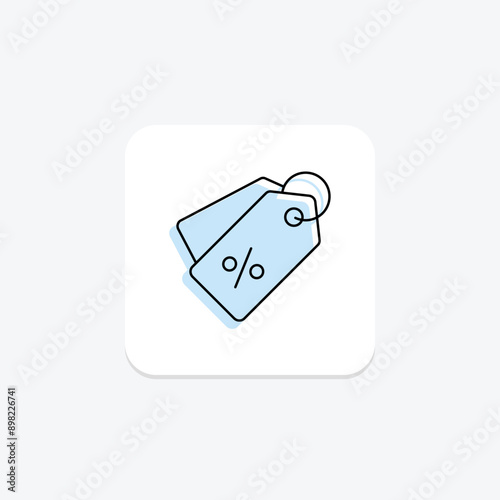 Discount tag color shadow thinline icon , vector, pixel perfect, illustrator file