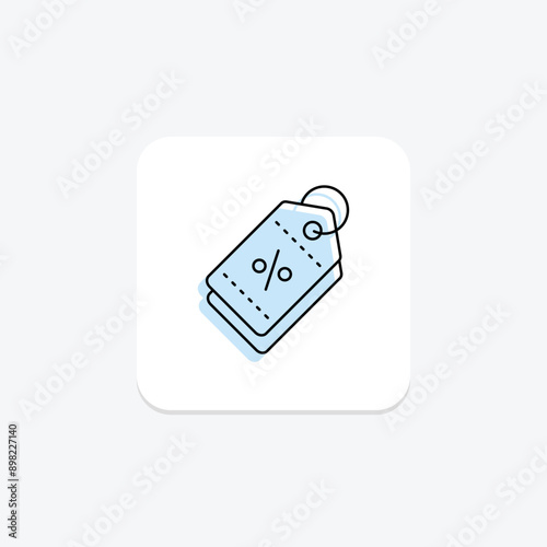 Promocode Label color shadow thinline icon , vector, pixel perfect, illustrator file
