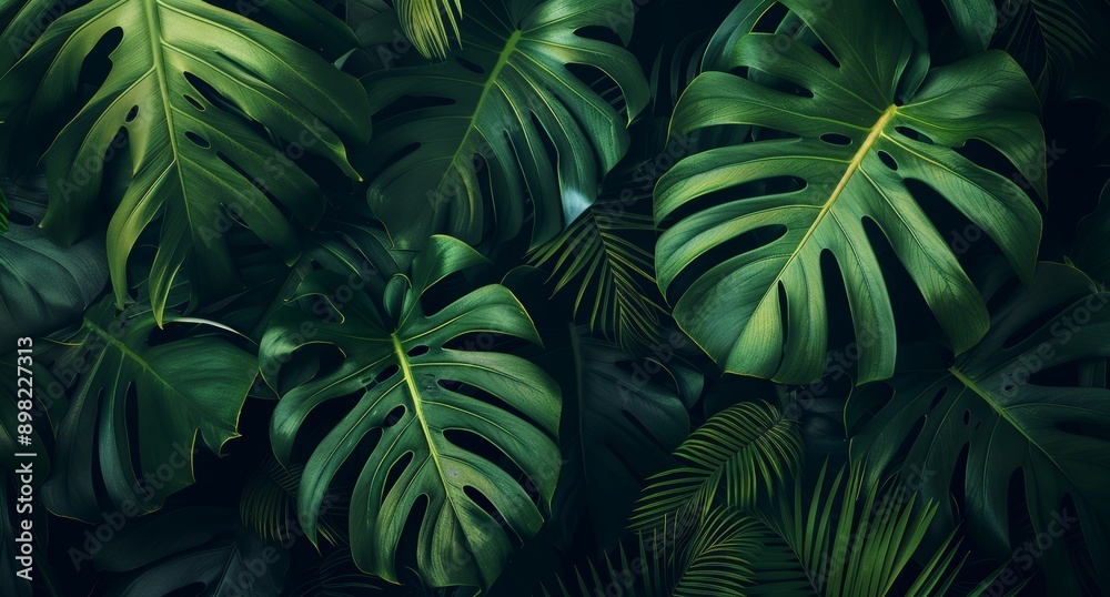 Tropical leaf pattern with abstract green textures, Spathiphyllum cannifolium leaves, nature background Tropical leaf pattern with abstract green textures, Spathiphyllum cannifolium leaves, nature background